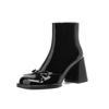 Comemore Women High Heels Goth Ankle Boots Woman Autumn Bows Elegant Leather Chunky Heeled Botas Sexy Platform Wedding Shoes