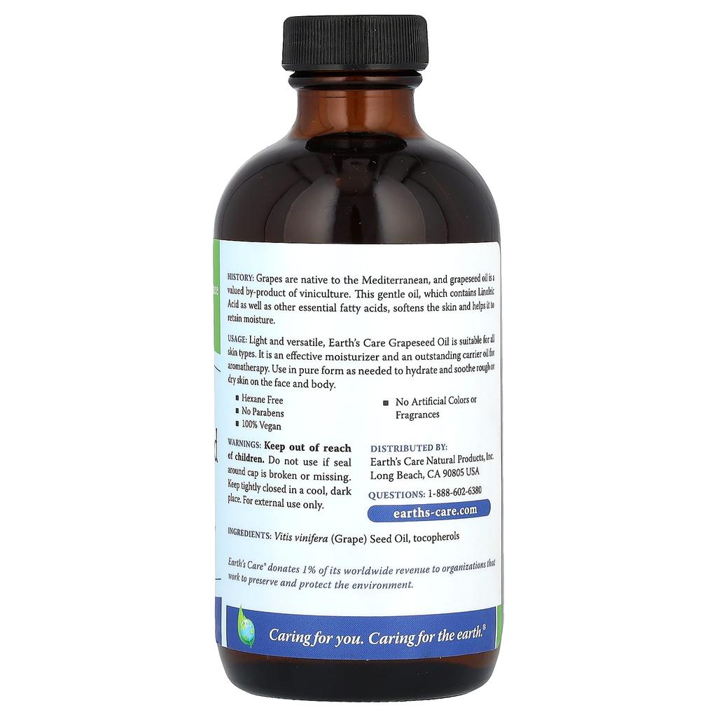 Earth's Care Grapeseed Oil, 236Ml(8Fl Oz)