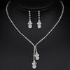 Anniversary Gift Bridal Wedding Jewelry Set Dangle Earrings Water Drop Earrings Women Necklace