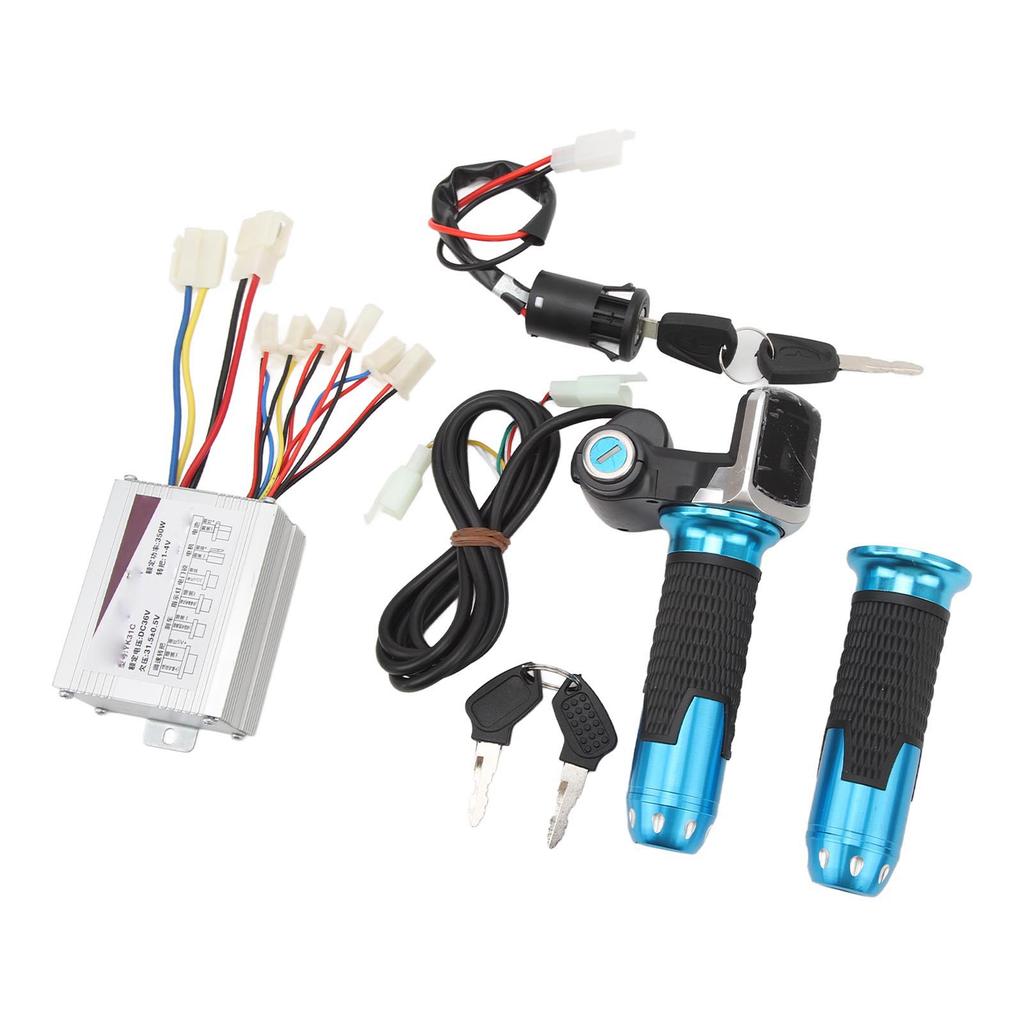 36V 350W Motor Speed Controller Square Display Screen Throttle Twist Grip Set with Lock for