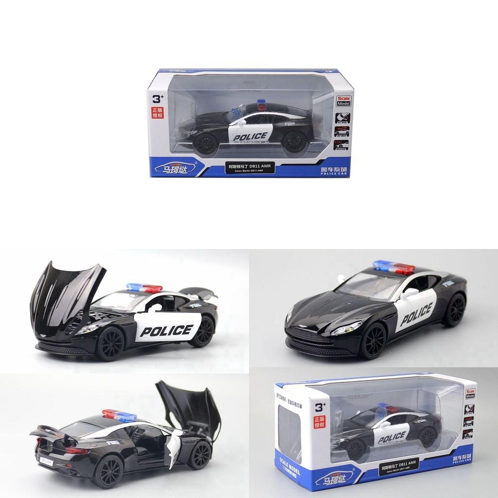 Martin 132 Aston Alloy Car Model Police Car With Sound Light For Collector