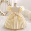 Baby Party Dresses for Girls 2024 Summer Vintage Court Ceremony Birthday Party Ball Gown Puff Sleeve Toddler Kids Princess Dress