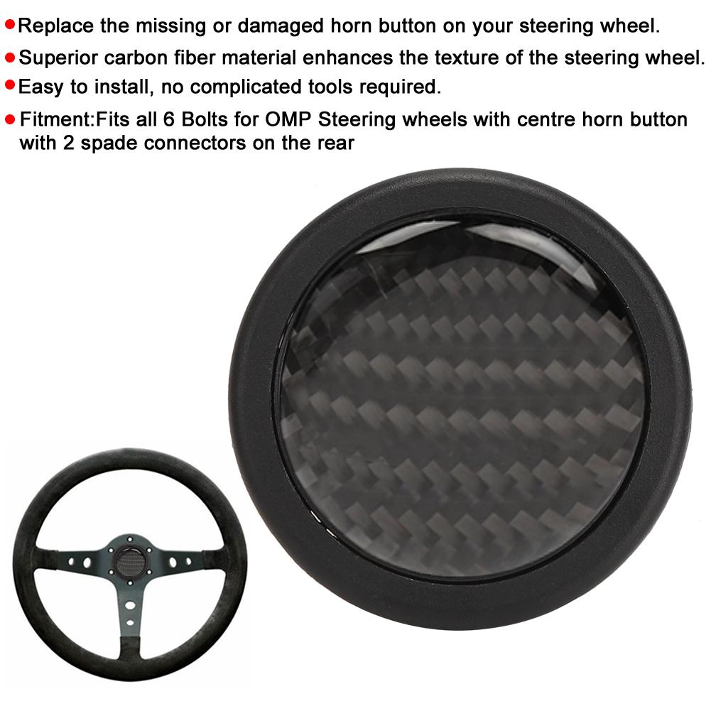 Carbon Fiber Horn Push Button for 6 Bolts for OMP Steering Wheel Car Modified Parts