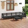 Day and Night - Day and Night Garden Furniture Set 6 Pieces Solid Black Pine Wood