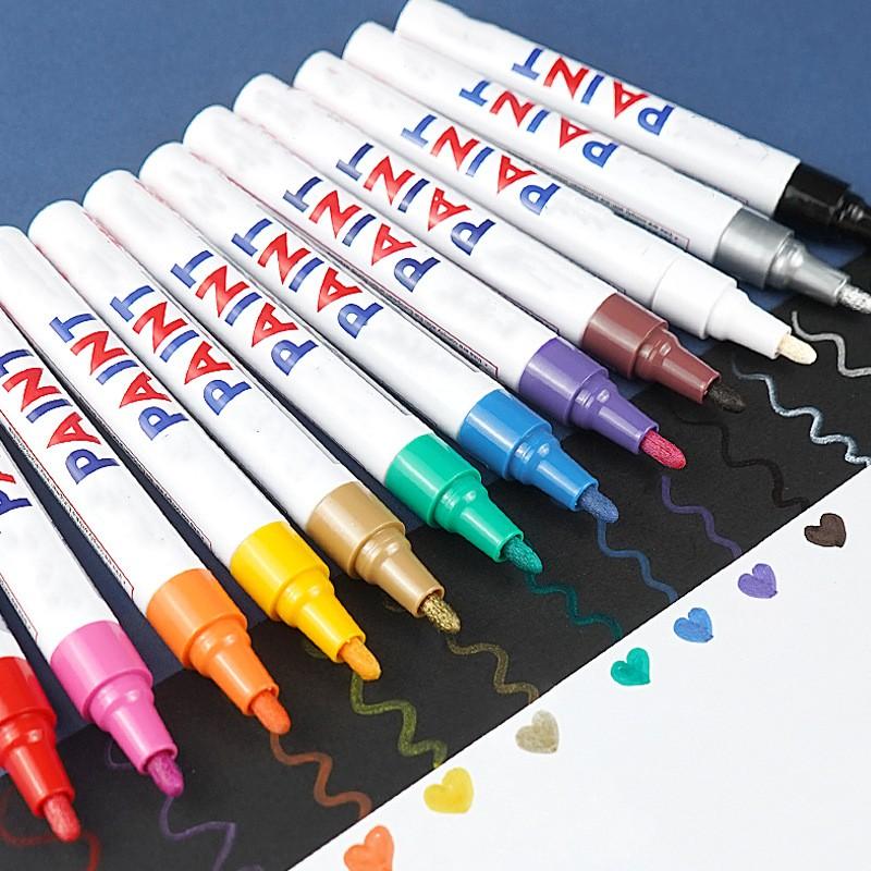 Многофункциональные маркеры с металлическим блеском и фибровой головкой, водостойкие, быстросохнущие, для шинной промышленности, масляные, для ремонта краски, цветные маркеры