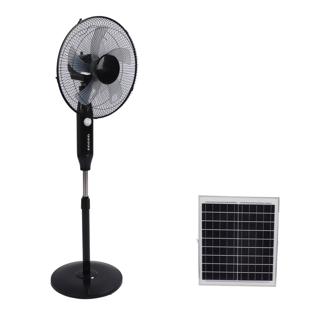 Solar Stand Fan 16in 2 Use Rechargeable Electric Oscillating Fan for Household Outdoor