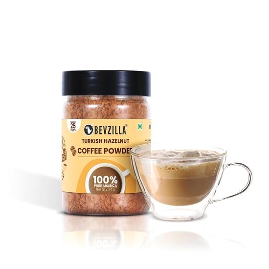 Bevzilla 50 Grams X 4 Flavoured Instant Coffee Powder Pack Box of Colombian Gold, Hazelnut, Vanilla & Butterscotch | Arabica Beans