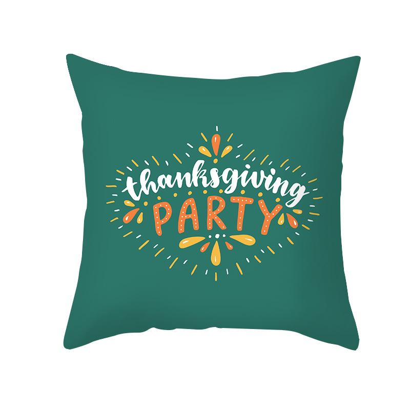 Thanksgiving Pillowcase Wish New Product Cartoon Pumpkin Turkey Peach Skin Printed Pillowcase Sofa Cushion