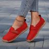 Fashion Retro Red Flat Bottomed Women's Shoes Summer Casual Simple Comfortable Breathable Round Toe Versatile Soft Soled Casual Shoes