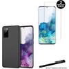 2 Transparent Tempered Glass Protective Films + 1 Black Protective Case for Samsung Galaxy S20 with Stylus Toproduits®