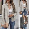 Female Fitting Casual Checkered Blazer In Spring and Autumn