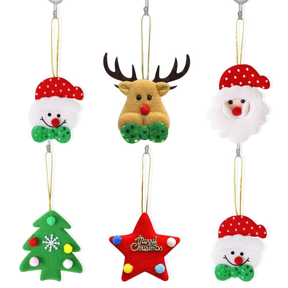 15pcs Cartoon Christmas Elk Snowman Pendant Indoor Outdoor Ornaments