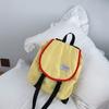 Color Solid Childrens Backpack Canvas Large Capacity Curved Straps Shoulder