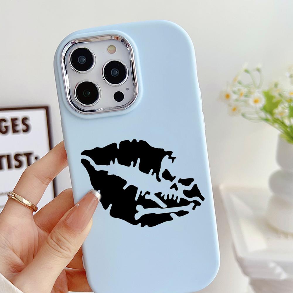 LZ18 Lips Kiss Soft Phone Case for Samsung S24 Ultra S23 Plus S21 FE A16 A54 A34 A05s A06 Infinix Hot 40 30i Lens Protection Shockproof Cover