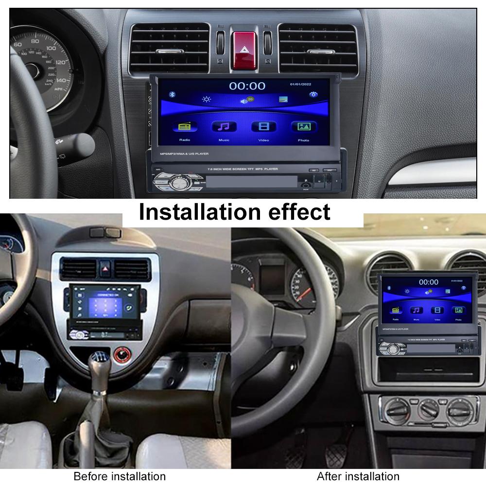 icreative 9601 7 Inch Universal Bluetooth Car AM/FM Radio Audio Video MP5 Player with Rearview Camera RDS Reversing Navigation Car Player