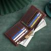 Men's Genuine Leather Trifold Wallet - Large Capacity Retro Crazy Horse Leather Clutch