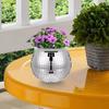 Silver Mirror Glass Flower Vase Home Decoration Disco Ball Plant Holder Plant Planting Pot  Home