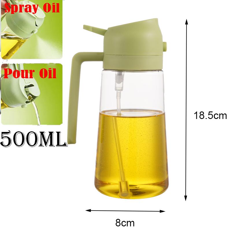 2-in-1 Sprayer Pourer Oil Empty Bottle Plastic Oil Container Dispenser Vaporizer for Kitchen Barbecue Camping Cooking Utensils