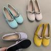 Gentle Ballet Single Shoes Metal Buckle with Skirt Inner Height Increase Mary Jane Shoes