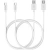 Pack of 2 Cables for Jabra BIZ 2300/Elite 3/Elite 4 Active/Elite 45h/Elite 7 Active/Elite 7 Pro - White USB-C Cable 1 Meter Phonillico