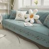 Four Seasons Fabric Washed Cotton Embroidery Sofa Cushion, Modern Simple Combination Non-Slip Sofa Cushion Towel Wholesale