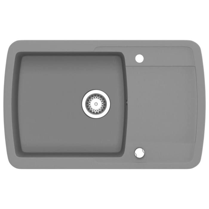VidaXL Kitchen Sink In Granite Single Bowl Grey Kitchen Home Decor 142945