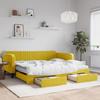 VidaXL Daybed with Trundle and Drawers Yellow 100x200 Cm Velvet 3197147