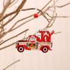 Christmas Painted Wooden Pendant Christmas Decorations Christmas Tree Colorful Old Man Car Pattern Pendant