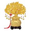 Fortune Tree Money Tree Yellow Quartz Citrine Five Emperor Coins Feng Shui Item Interior Good Fortune Prayers Good Luck Prayers for Business
