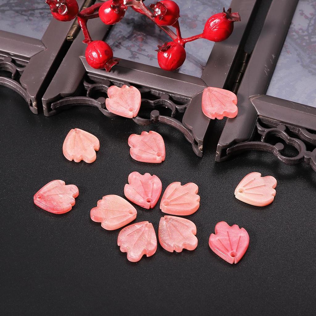 10pcs Acrylic Imitation Shell Peony Petals Pendant Charm For Jewelry Making Antique Accessories
