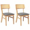 VidaXL Dining Chairs Cushions 2 Pcs Solid Rubber Wood, Dining Chair, Chair, Living Room Chair, Dining Chairs, 4102465