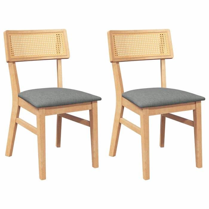 VidaXL Dining Chairs Cushions 2 Pcs Solid Rubber Wood, Dining Chair, Chair, Living Room Chair, Dining Chairs, 4102465