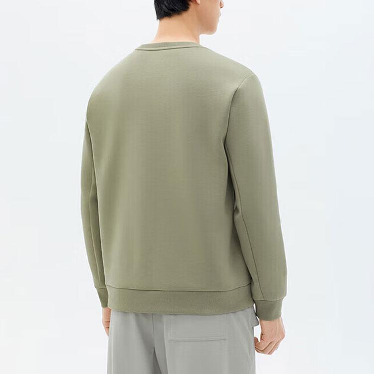 Anta Training Series Letter Round Neck Pullover Sports Casual Sweatshirt Men Sweatshirt Dry-Olive 152417744-4