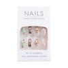 Christmas French Fake Nails Almond Nail Tips Waterproof Press On Nails  Girl