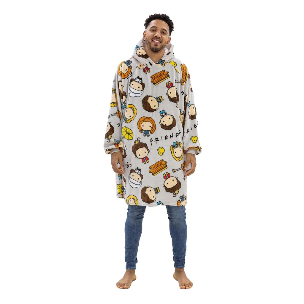 Friends Unisex Adult Fleece Sherpa Lined Oversized Blanket Hoodie