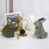 Mini Desktop Furnishings Lifelike Animal Rabbit Model Simulation Easter Rabbits Plush Toys