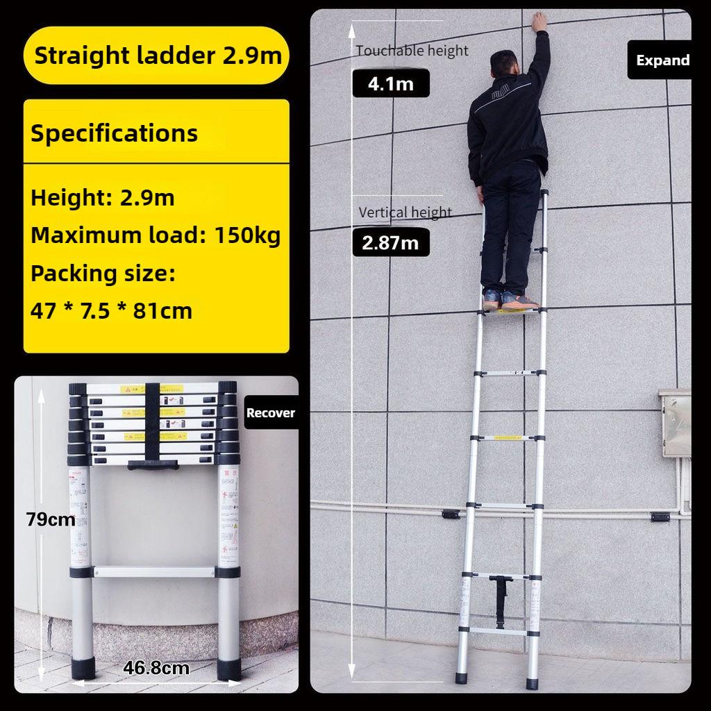 Aluminum Alloy Telescopic Ladder Portable Engineering Ladder Household Single Side Expansion Ladder