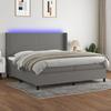 VidaXL Slatted Bed Base with LED Mattress, Upholstered Bed with Headboard, Double Bed, Adult Bedroom Bed, Modern, 3138182