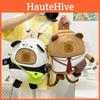 Panda Cartoon Capybara Backpack Student Cute Bag Multiple Compartments Storage