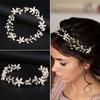 Girls Tiara Jewelry Handmade Pearl Head Wear Bridal Hairpin Crystal Headband Rhinestone Headpiece