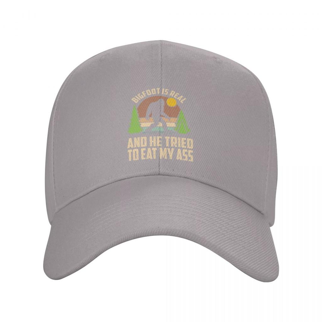 Classic Bigfoot Is Real And He Tried To Eat My Ass Baseball Cap Unisex Women Custom Adjustable Unisex Dad Hat Hip Hop Snapback Caps