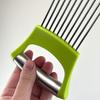 1 Set Onion Cutter Stainless Steel Potato Tomato Slicing Holder Non-Slip Grip Vegetable Lemon Slicer Chopper for Kitchen