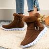 Women's Korean Style Winter Snow Boots Plus Velvet Warm Flat Boots