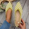 Spring Autumn New Knitted Pointed Flat Bottom Single Shoes Women's Casual Shallow Mouth Women's Shoes