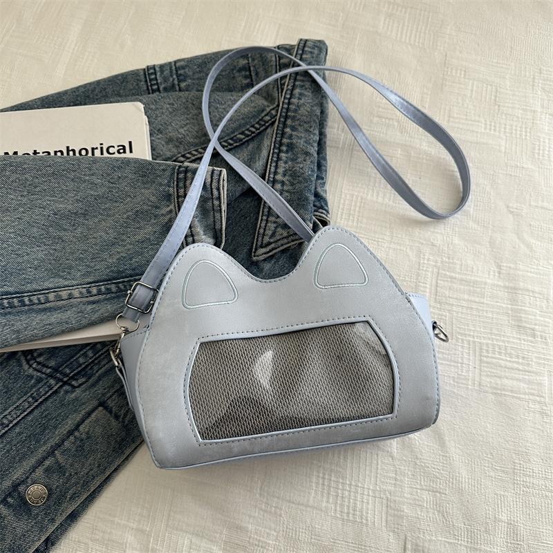 2025 New Cute Kitten Cylinder Bag Fashion Cartoon Animation Shoulder Bag Casual Messenger Bag