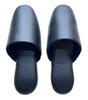 TOKYO SLIPPER Antibacterial Vinyl Slippers of with Thick EVA Safety Slippers for Business and Guest Use Leather-Look (Set 5) Soles, (Black, Large)
