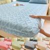 Quilted Mattress Cover Winter Warm Bed Cover Taff Velvet Fleece Bed Linen Plush Thicken Fitted Bed Sheet Queen King Size Decor