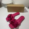 Fashion Summer New Plus Size 43 Women's Slippers Korean Style Fashion Outer Slippers Elegant Flower Ladies Flat Slippers Chaussure Femme