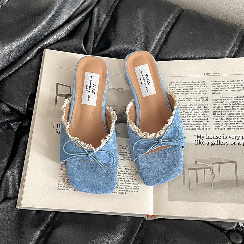 French beautiful cool slippers women's 2025 summer wear fashion temperament versatile high-heeled women's shoes great-looking slippers