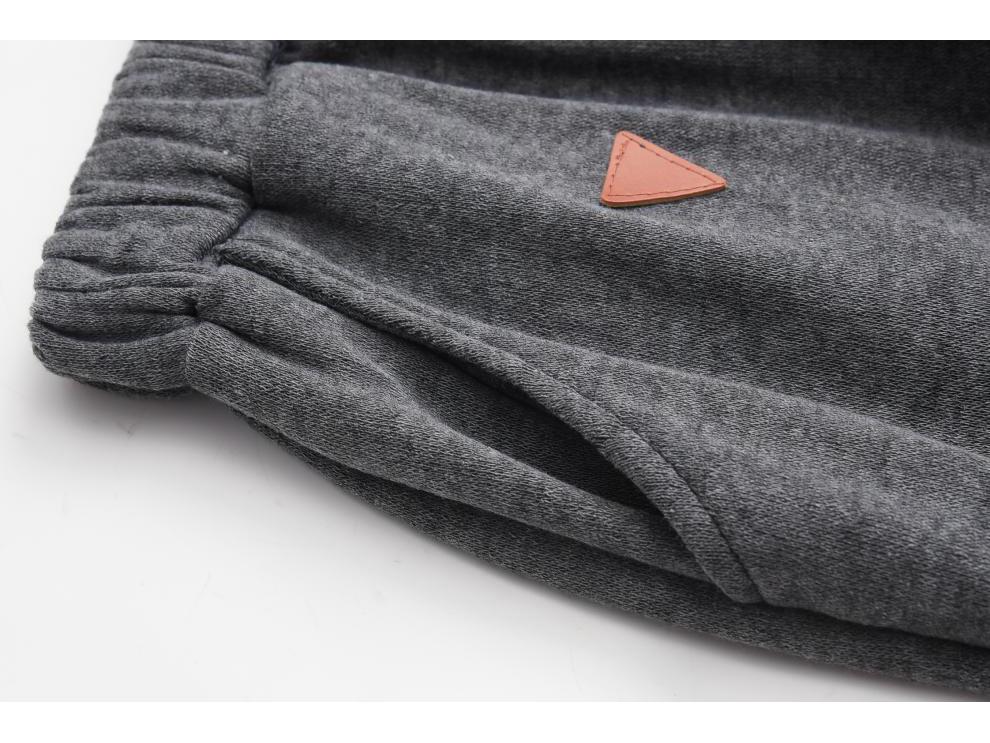 Women's Autumn/Winter Fleece Fashion Leather Patch Hooded Sportswear Set